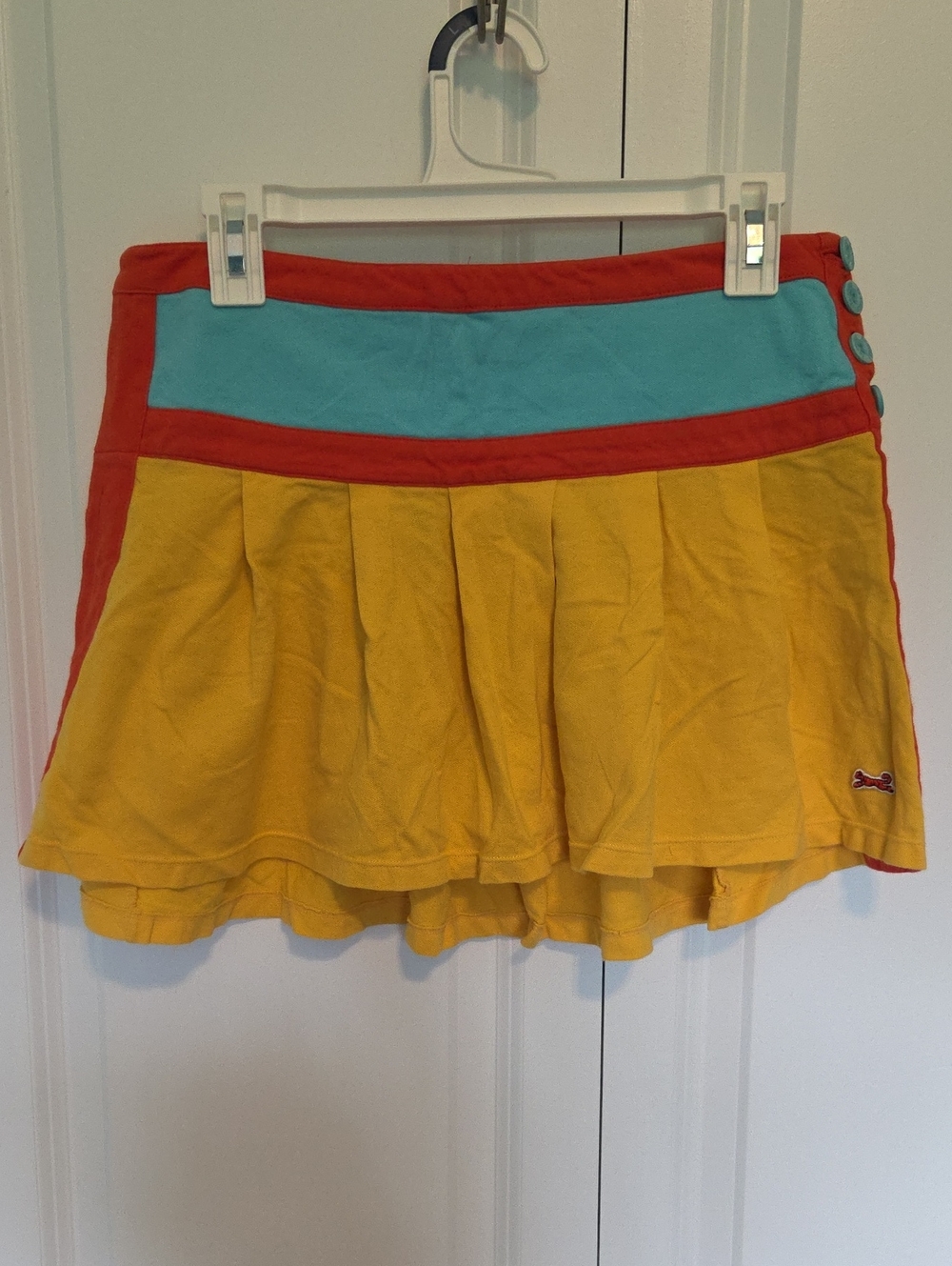 Le Tigre Colorblock Circle Skirt in Yellow, Teal & Orange